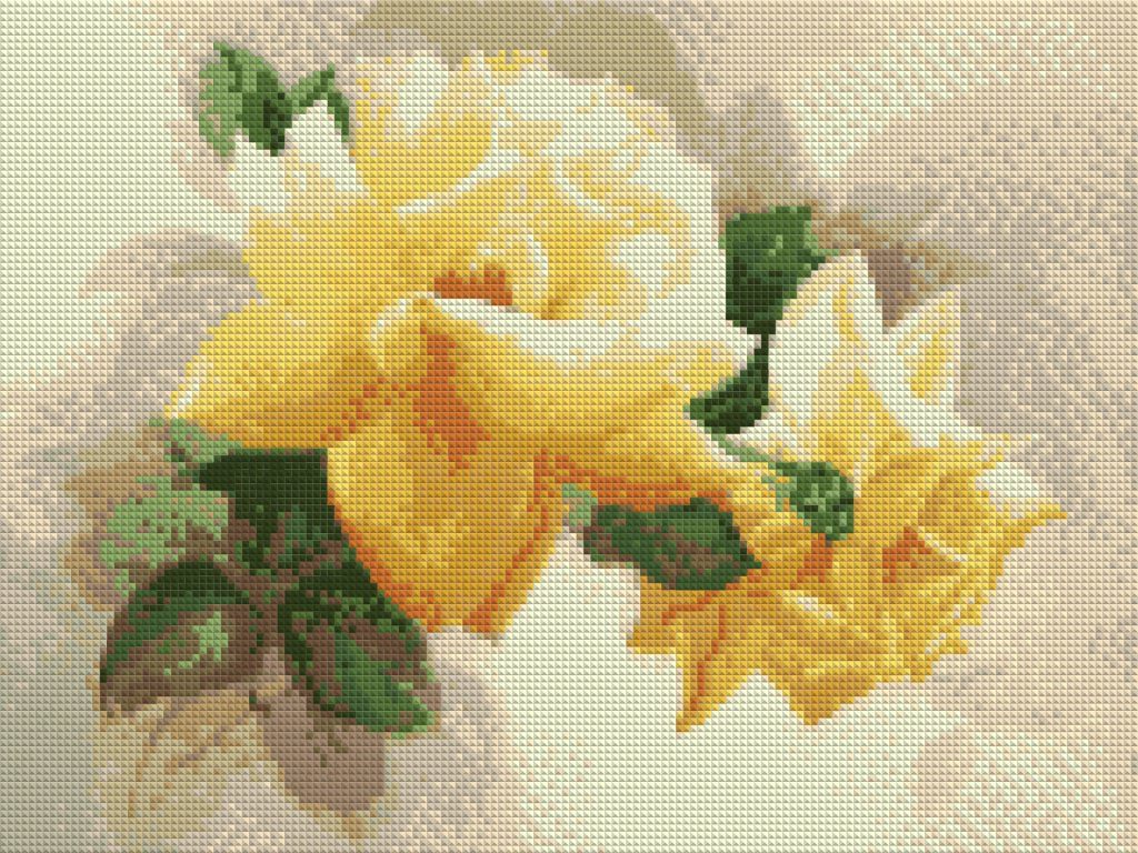 картина желтые розы алмазная вышивка