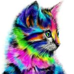 Набор алмазной вышивки "Радужный котик"