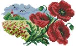 Набор алмазной вышивки "Пейзаж с маками"