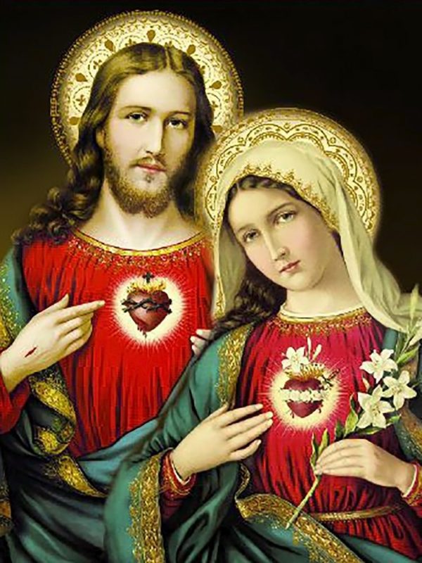 Набор алмазной вышивки икона "Святые сердца Иисуса и Марии"