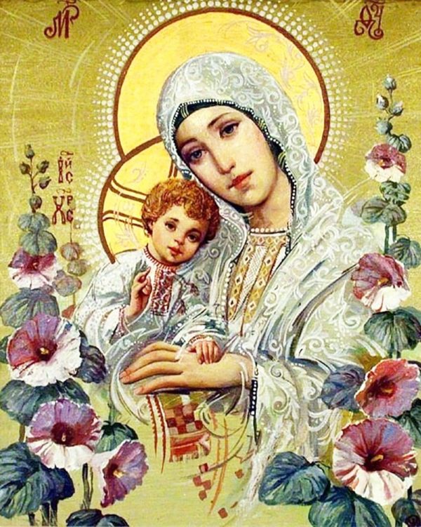 Набор для рисования картин по номерам икона "Богородица с Иисусом"