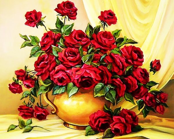 Набор для рисования картин по номерам "Букет красных роз"