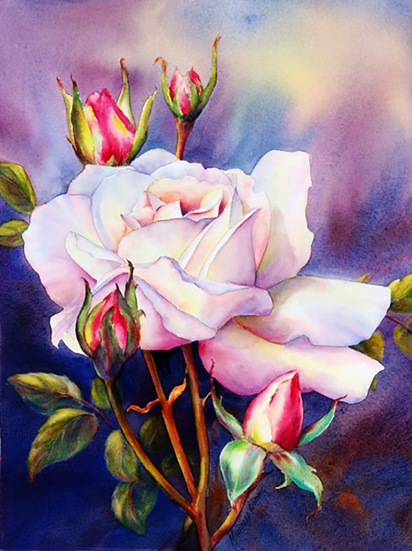 Набор для рисования картин по номерам "Акварельная роза"