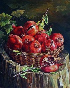 Набор для рисования картин по номерам (раскраска) "Корзинка с гранатами"