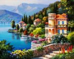 Набор для рисования картин по номерам (раскраска) "Вилла у озера"