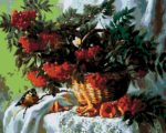 Набор для рисования картин по номерам (раскраска) "Грозди рябины"