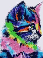 Набор для рисования картин по номерам (раскраска) "Радужный котик"