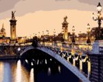 Набор для рисования картин по номерам (раскраска) "Вечерний мост Парижа"