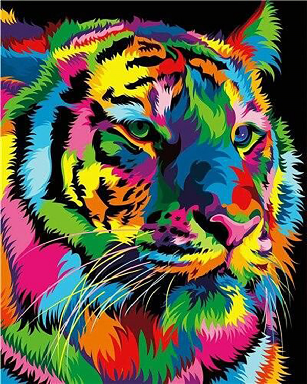 Набор для рисования картин по номерам "Радужный тигр"